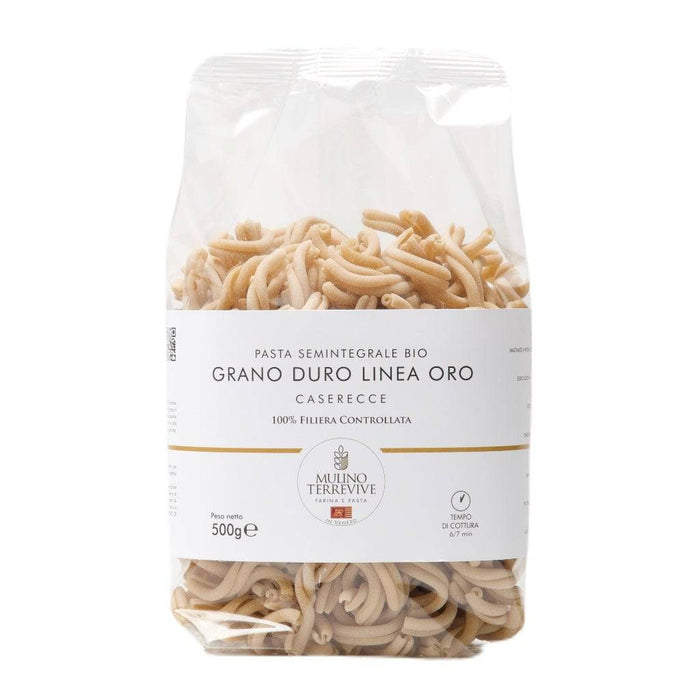 Pasta Integrale Grano Duro Linea Oro  Caserecce 500g  -  Mulino Terrevive - vaigustando