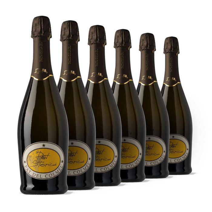 Schachtel mit 6 Flaschen Pat Storico Brut Schaumwein aus einheimischen Trauben, Jahrgang 2019